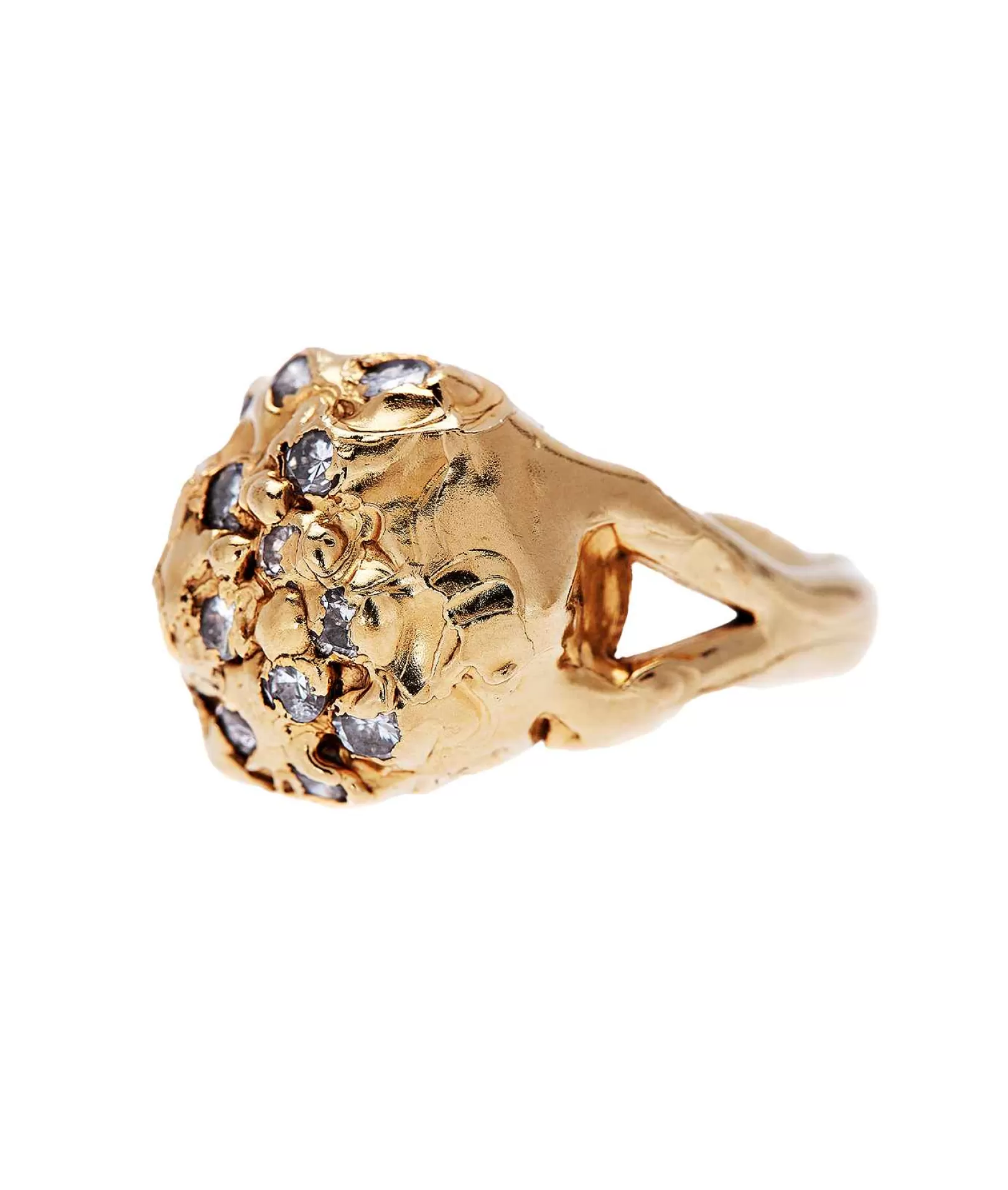 Alighieri Anelli | L'Anello A Cupola Di Diamanti Oro Massiccio 9Kt